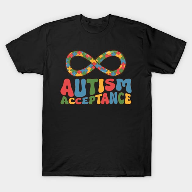 Autism Awareness Acceptance mom autist child T-Shirt by OldyArt